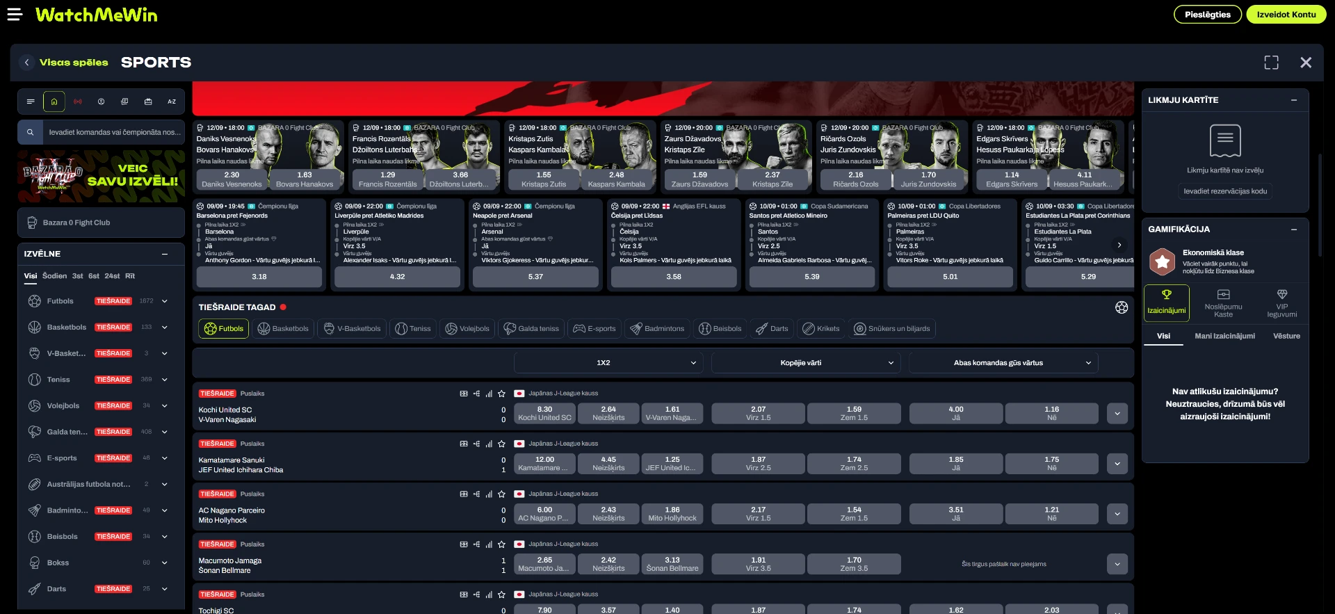 WatchMeWin totalizators – tagad pieejamas arī sporta likmes